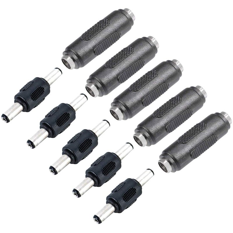 XFFCSEC 10PCS DC Female to Female and Male to Male Connector 5.5mm x 2.1mm 12V 5A Power Cable Jack Adapterï¼ŒDC Power Jack Plug Adapter for CCTV Home Security Surveillance - Image 1